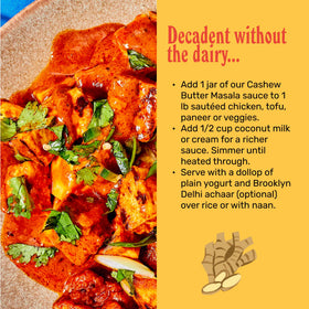Brooklyn Delhi Golden Coconut Curry ingredients close-up with cashew butter and coconut cream
