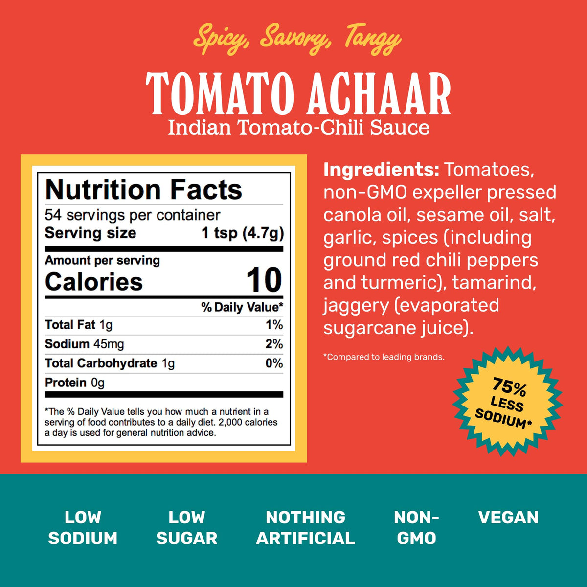 Brooklyn Delhi Tomato Achaar ingredients visible, ready to enhance sauces.