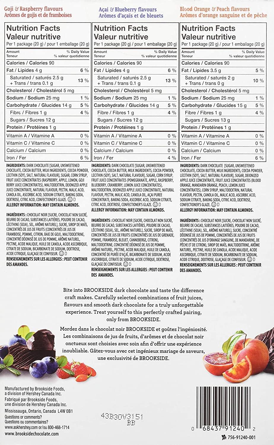 Brookside dark chocolate fruit piece ready-to-share, elevating any snack platter.