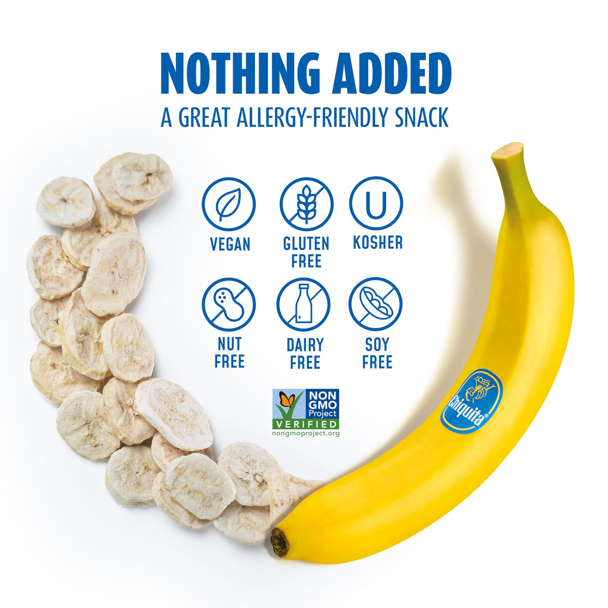 Brothers All Natural nutrition facts label on the banana crisps packaging.