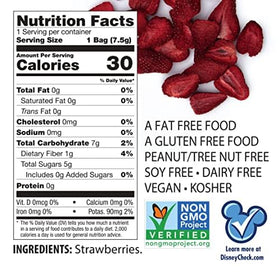 Individual 0.26 oz pouch of Disney Strawberry Fruit Crisps for on-the-go snacking.