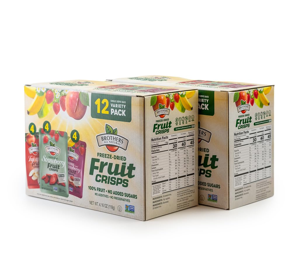 Brothers All Natural Fuji Apple bag of freeze-dried crisps for on-the-go healthy snack.