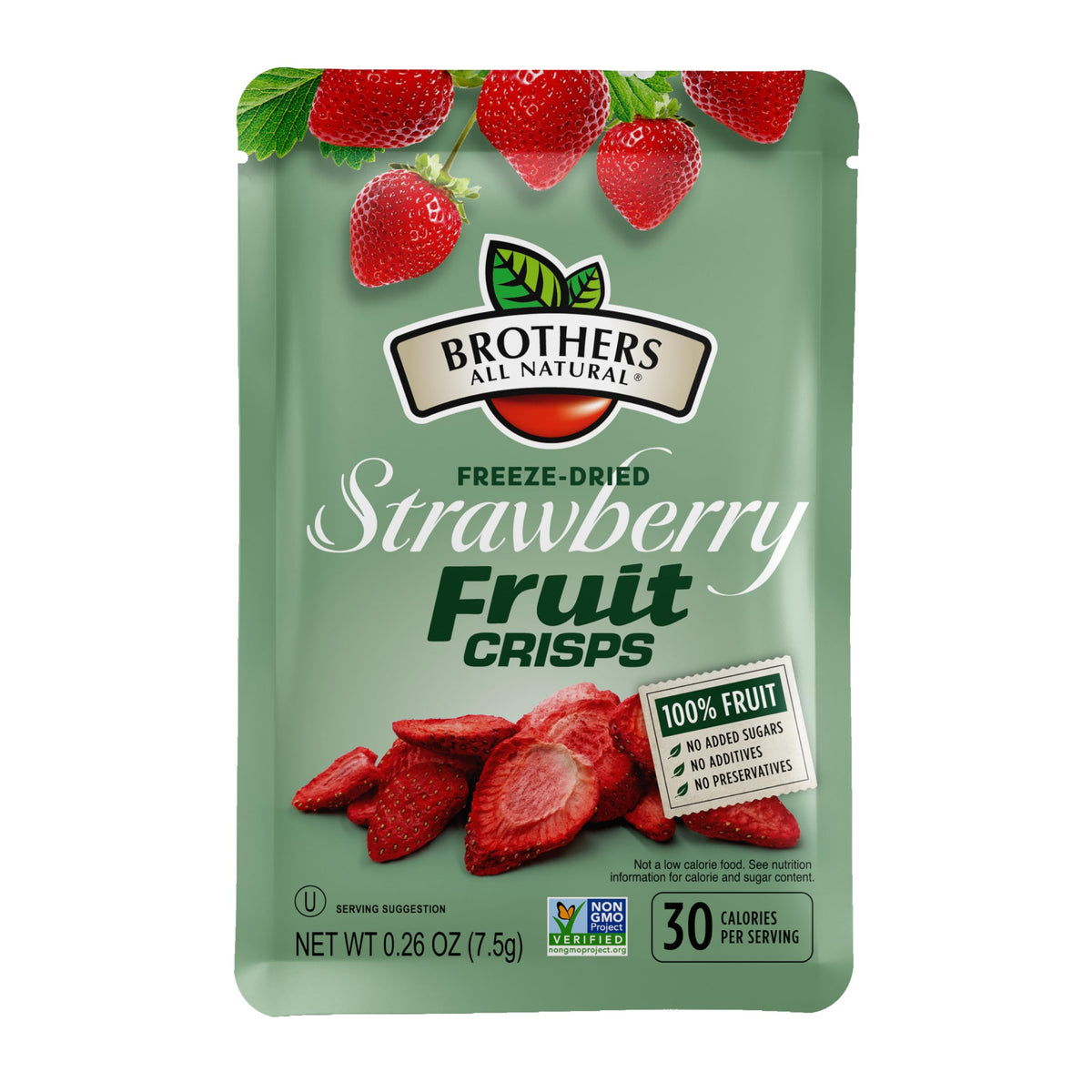 Brothers All Natural freeze-dried strawberries pack, perfect lunchbox snack with no added sugars