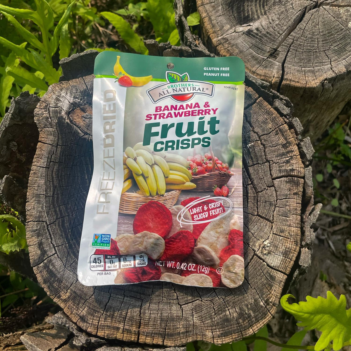 Brothers All Natural fruit crisps as yogurt topping add crunch and flavor.