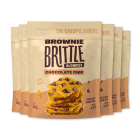 Brownie Brittle Chocolate Chip Blondie pack 6x5oz showing crispy edges for on-the-go snacking.