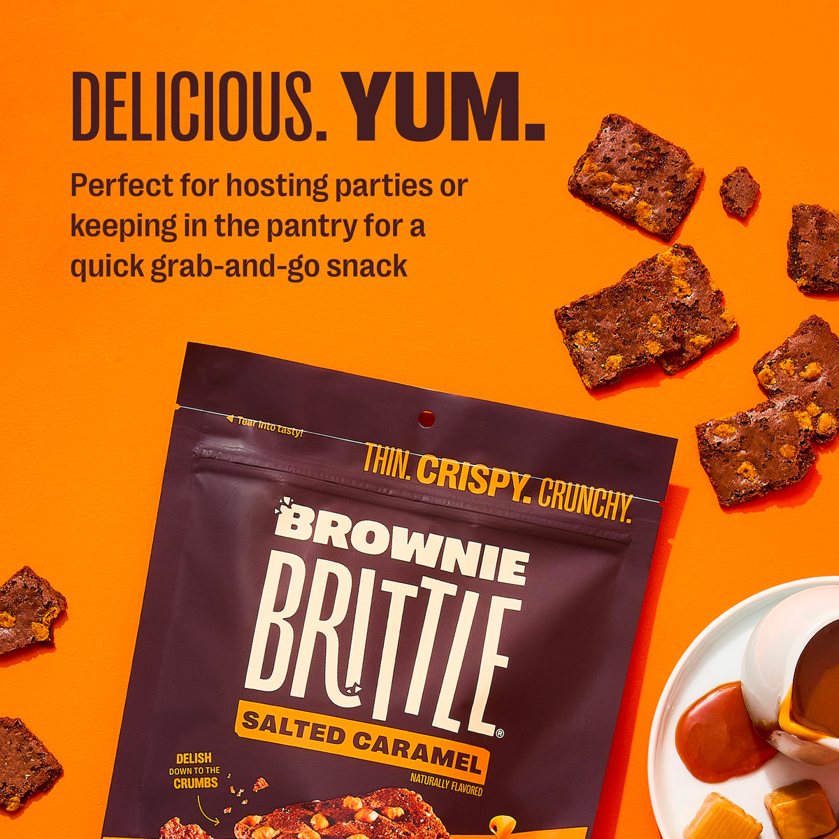 Brownie Brittle Crispy Edges Closeup emphasizes the unmistakable edge crunch.