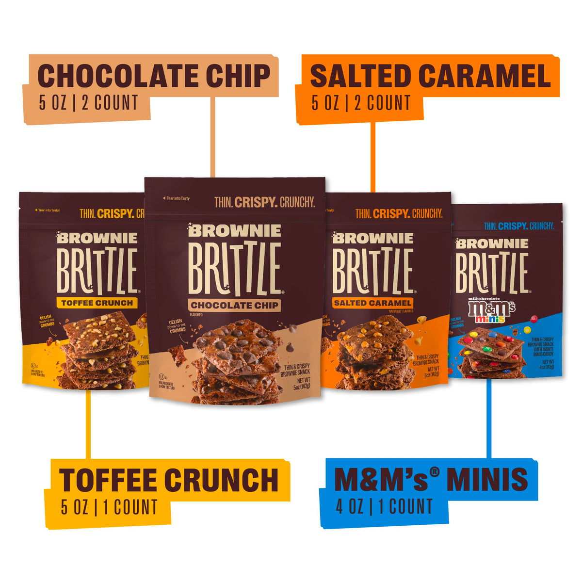 Brownie Brittle Salted Caramel bag offers a sweet-salty crunch for cravings