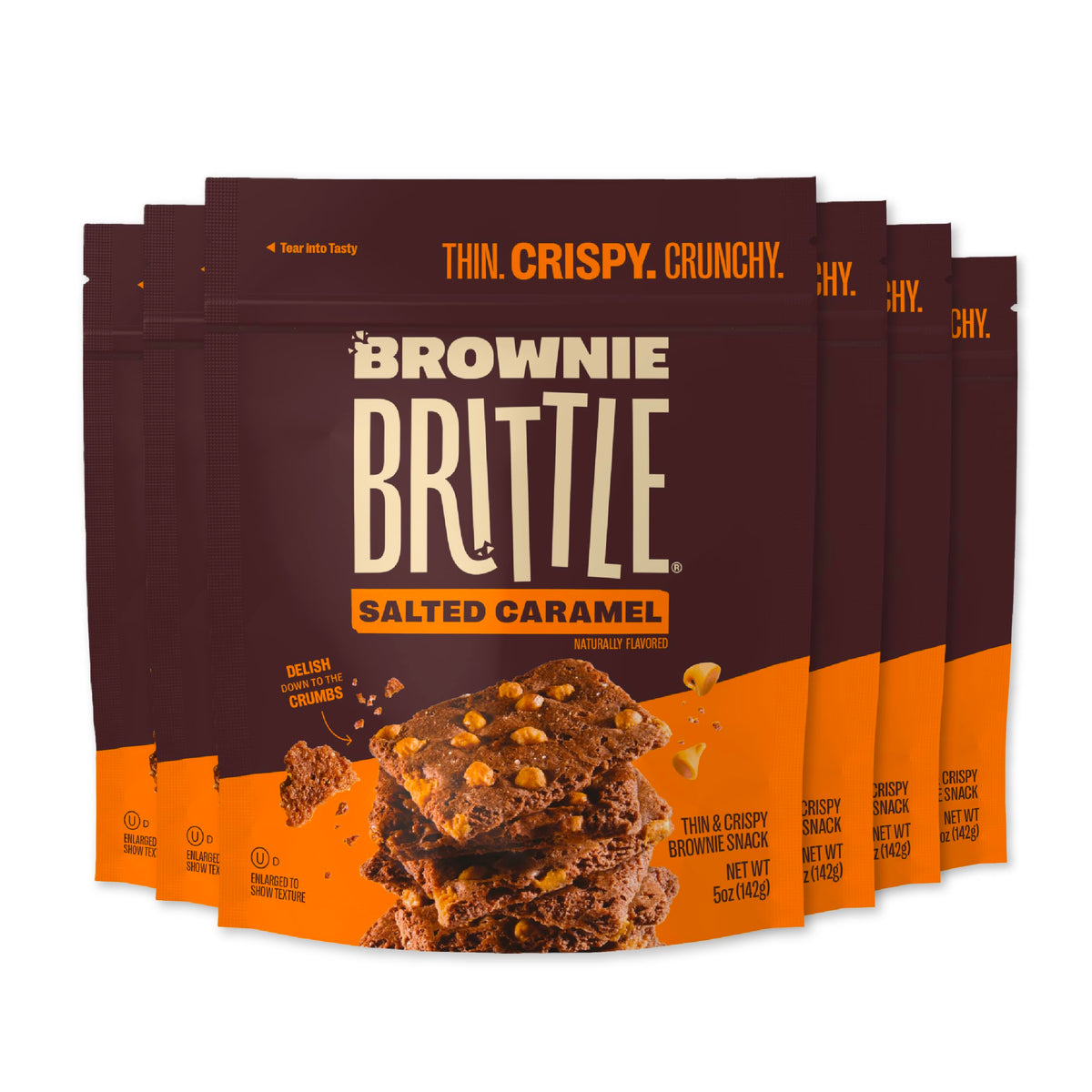 Brownie Brittle Salted Caramel pack of six for sharing and gifting.