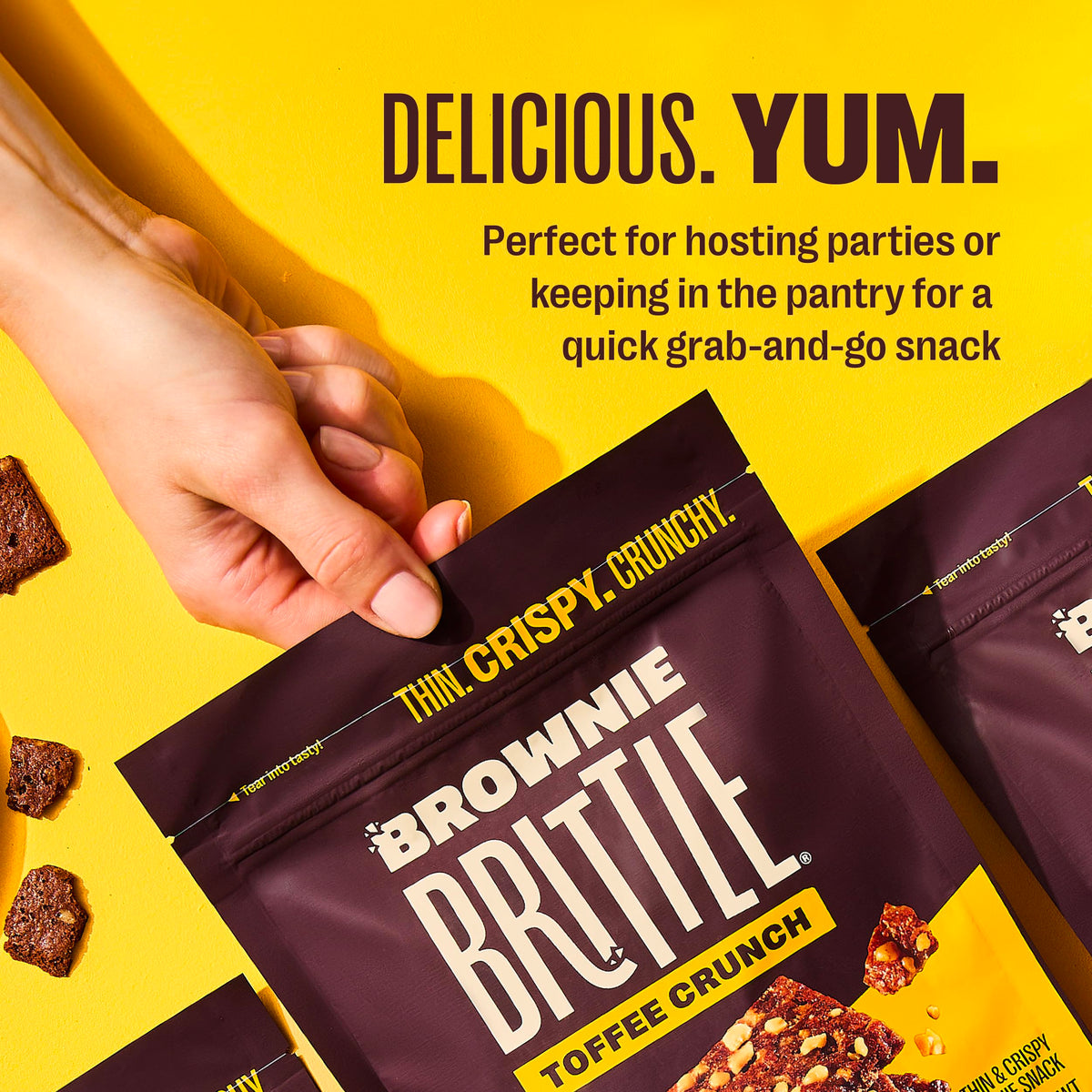 Brownie Brittle Toffee Crunch gift-ready pack for celebrations and gifts.