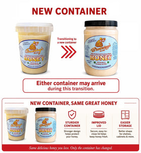 Brownings creamed honey texture closeup with rich, velvety consistency.