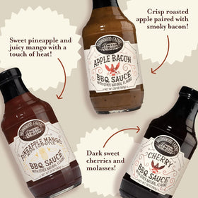 Brownwood Farms BBQ Sauce glaze on meat showcases Sweet & Tangy notes.