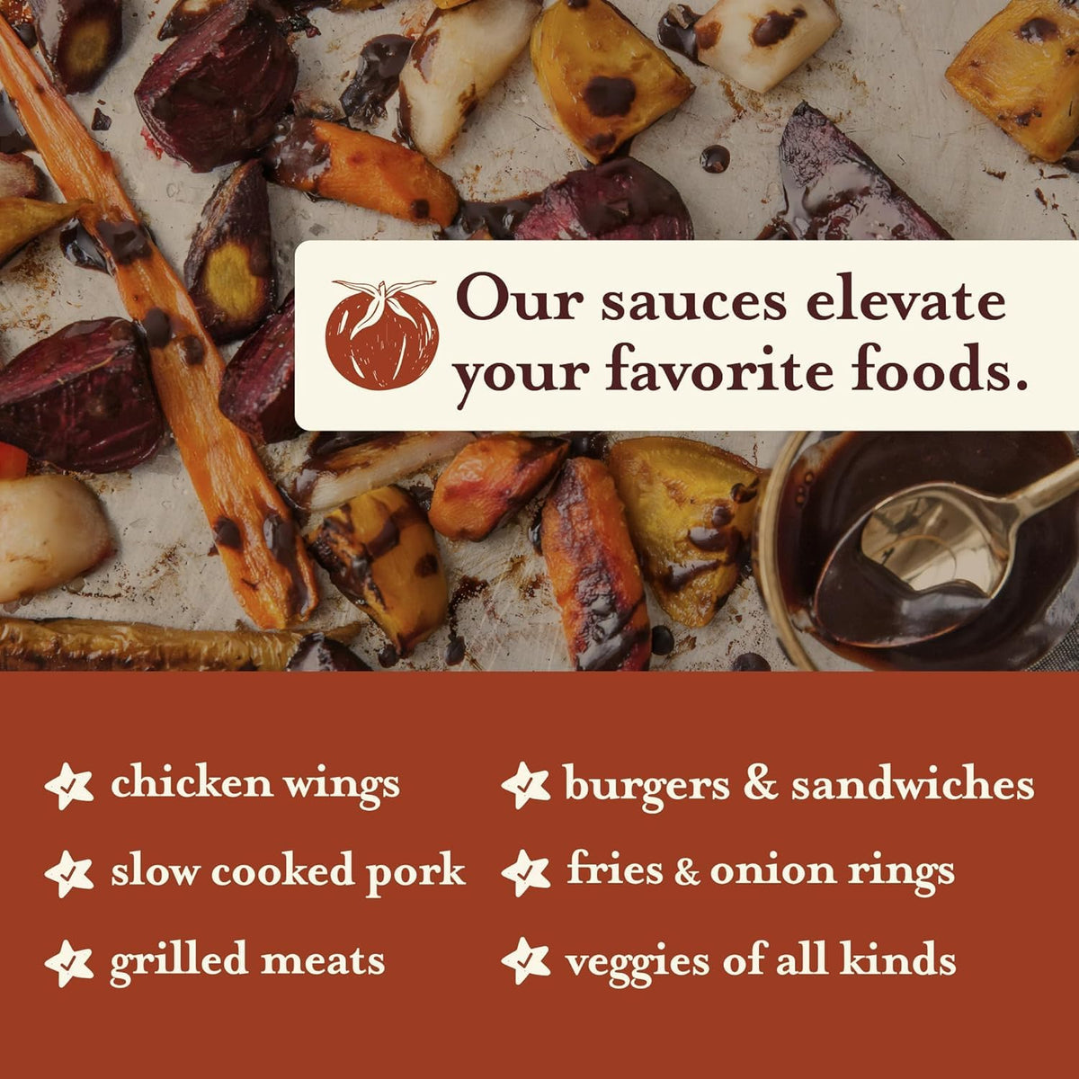 Brownwood Farms BBQ Sauce plated dish illustrates versatile serving.