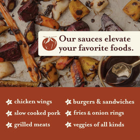 Brownwood Farms BBQ Sauce plated dish illustrates versatile serving.
