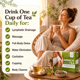 Bruizex Arnica Tea with ginger slice showing zesty aroma