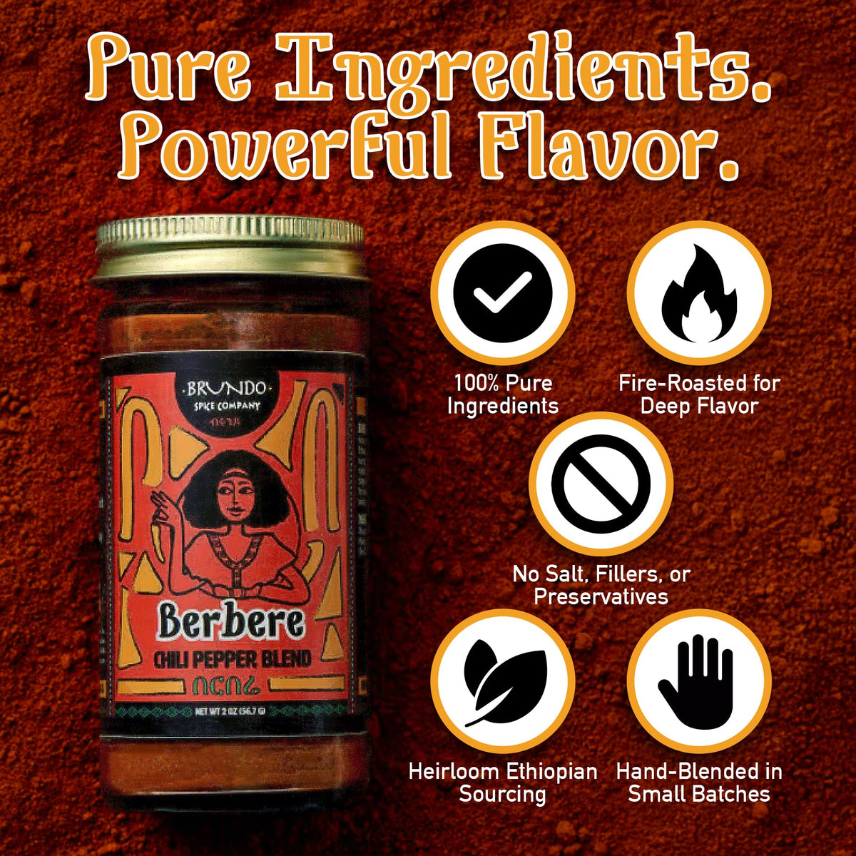 Brundo Market Berbere spice powder in a kitchen bowl