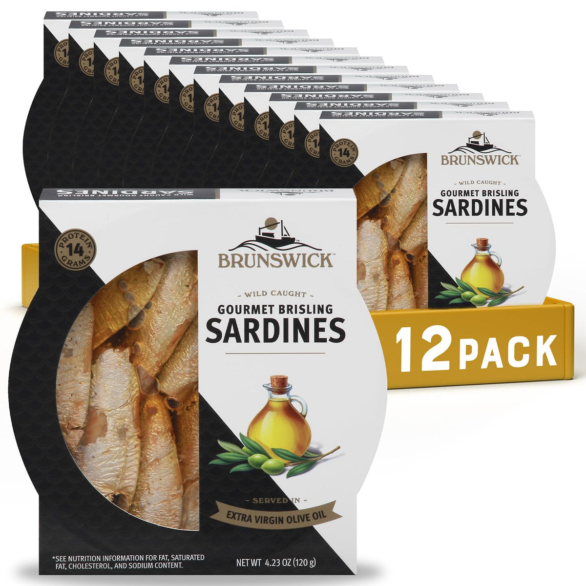 Brunswick Brisling sardines in olive oil can, a protein-packed pantry staple.