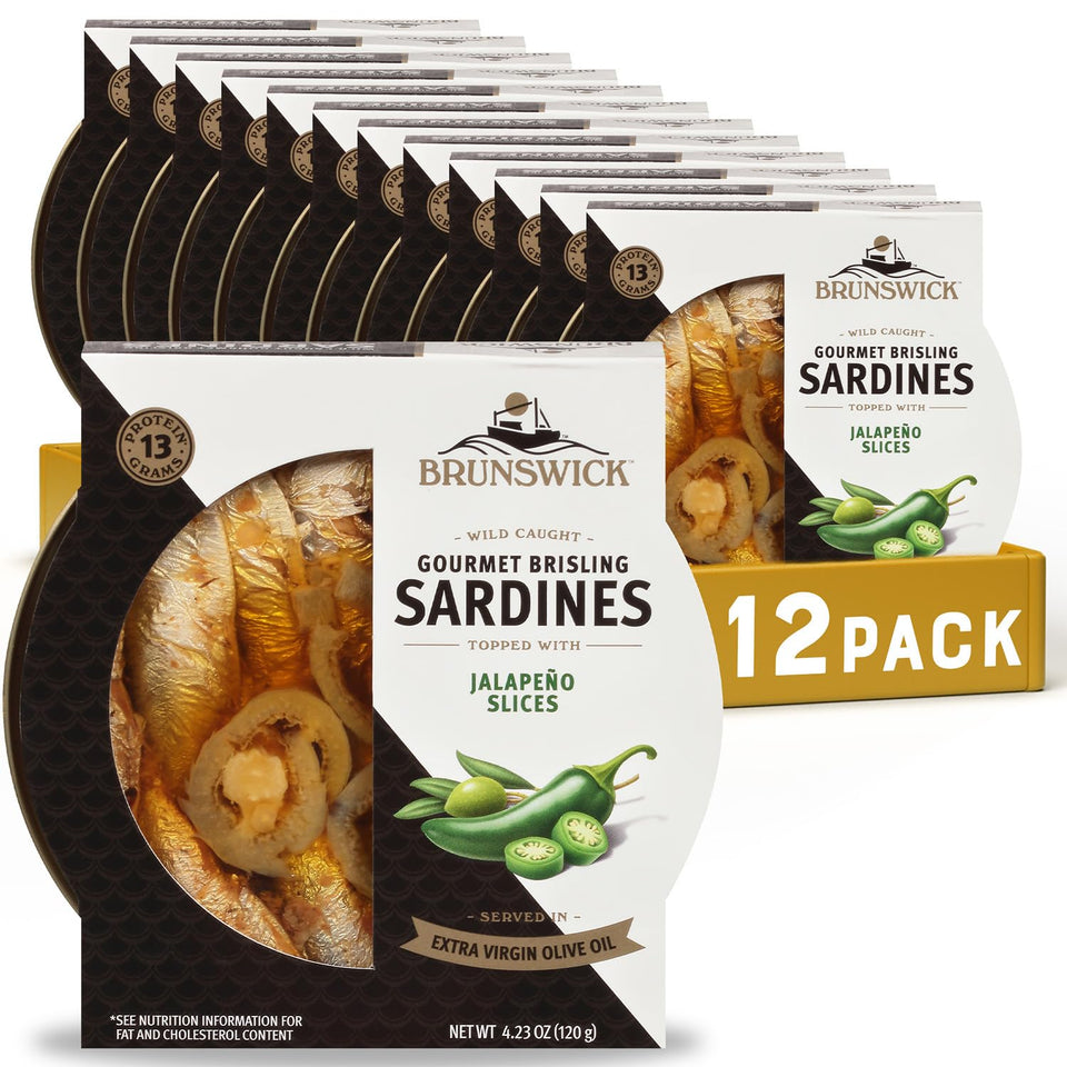 Brunswick brisling sardines in olive oil deliver protein and flavor