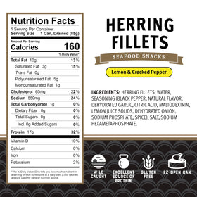 Brunswick herring serving on plate, perfect for seafood meals.
