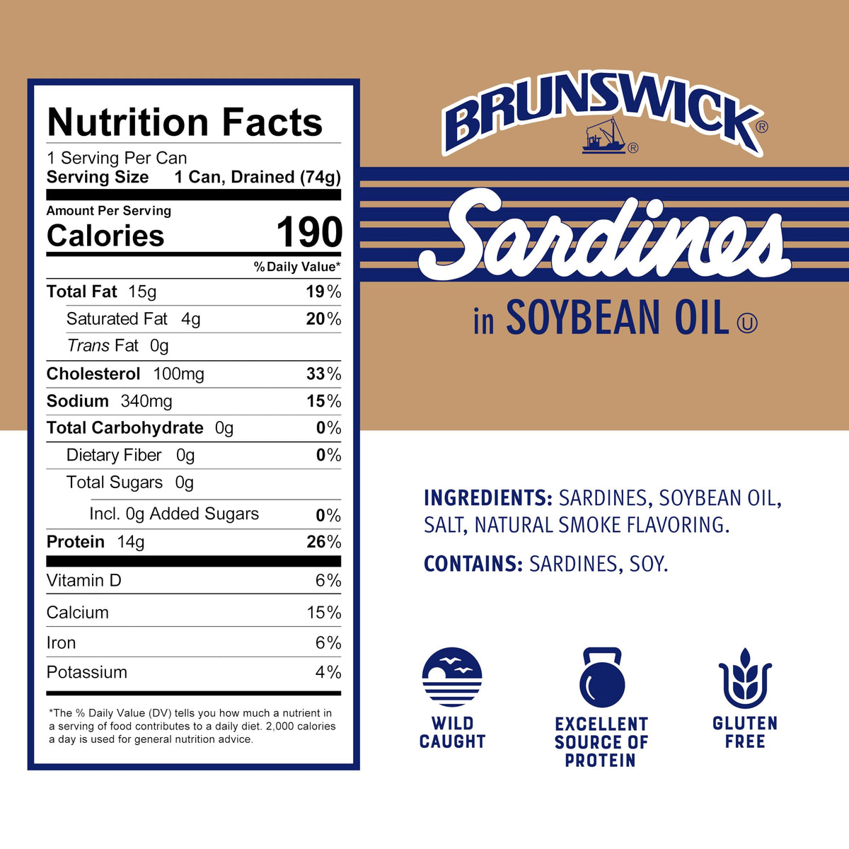 Brunswick sardines served with crackers image; versatile snack idea.