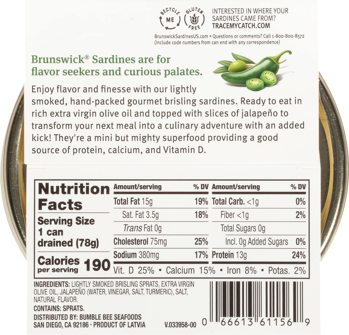 Protein-rich Brunswick sardines support easy, protein-focused snacks
