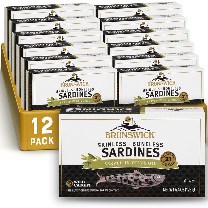Brunswick wild caught sardines in olive oil can for pantry easy protein.