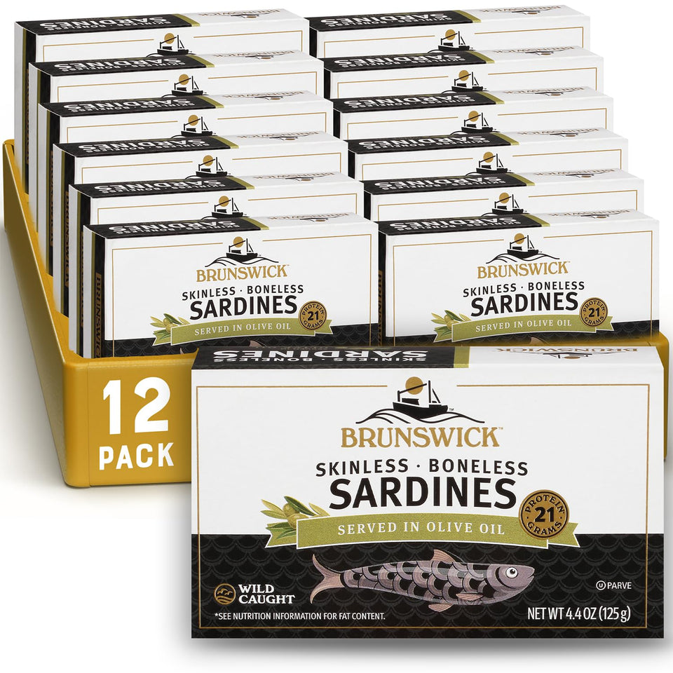 Brunswick wild caught sardines in olive oil can for pantry easy protein.