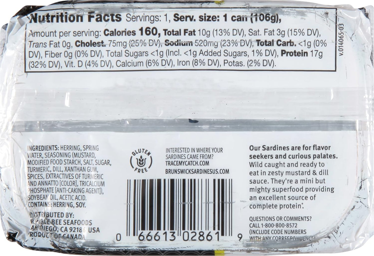 Brunswick wild-caught sardines highlight sustainable fishing practices.