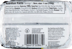 Brunswick wild-caught sardines highlight sustainable fishing practices.