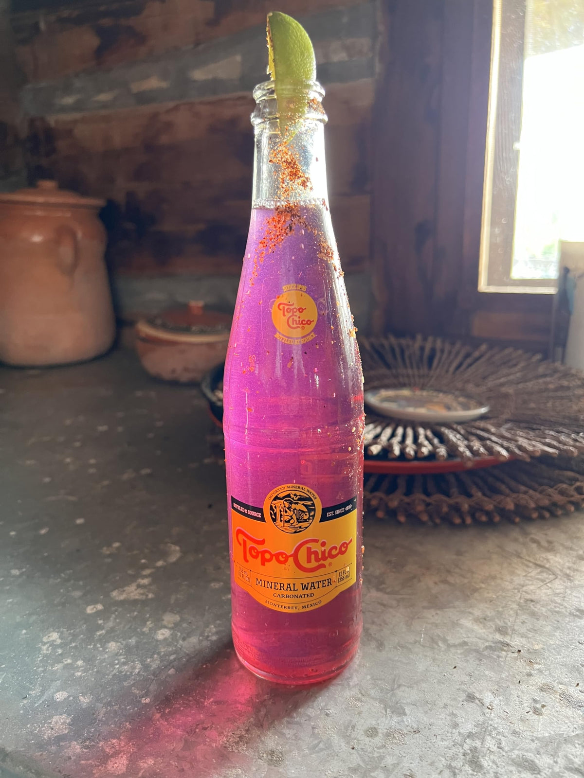 Brushfire Farms Prickly Pear Syrup in a cocktail setting with tart melon notes.