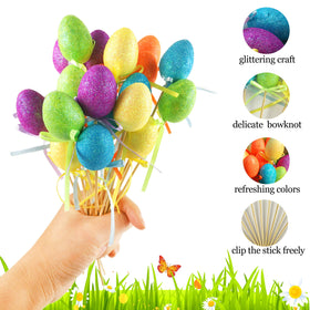 Bstaofy foam Easter eggs with 1.5 inch height and bow topper.