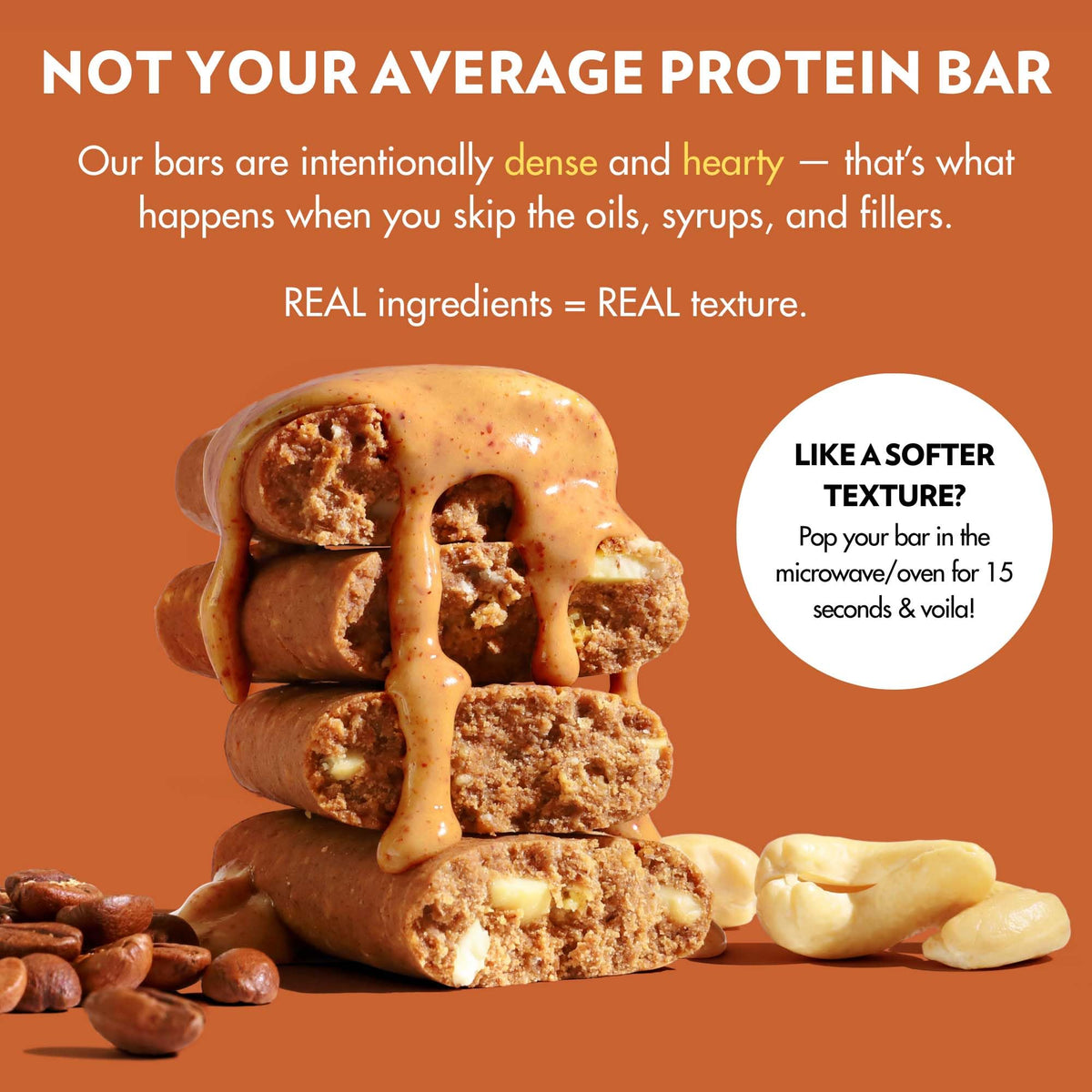 B.T.R Nation bar ingredients panel highlights plant-based protein and fiber.