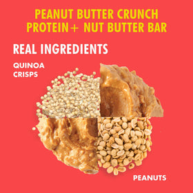 Nutrition facts for B.T.R Nation Peanut Butter Crunch Bar show low sugar and net carbs.