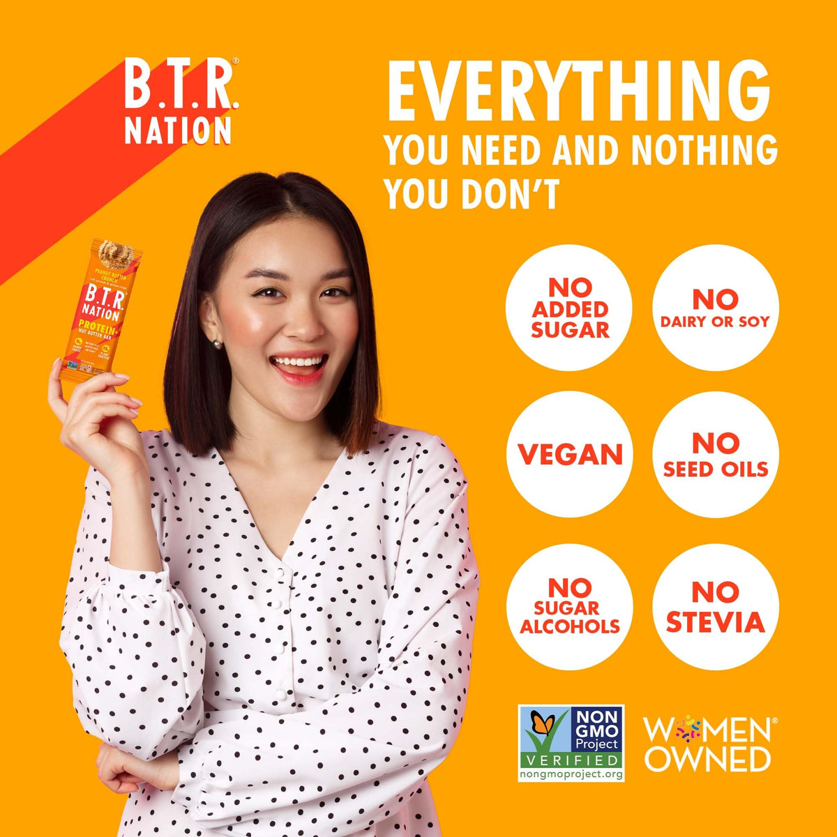 B.T.R Nation Peanut Butter Crunch Bar ideal for post-workout on-the-go snacking.