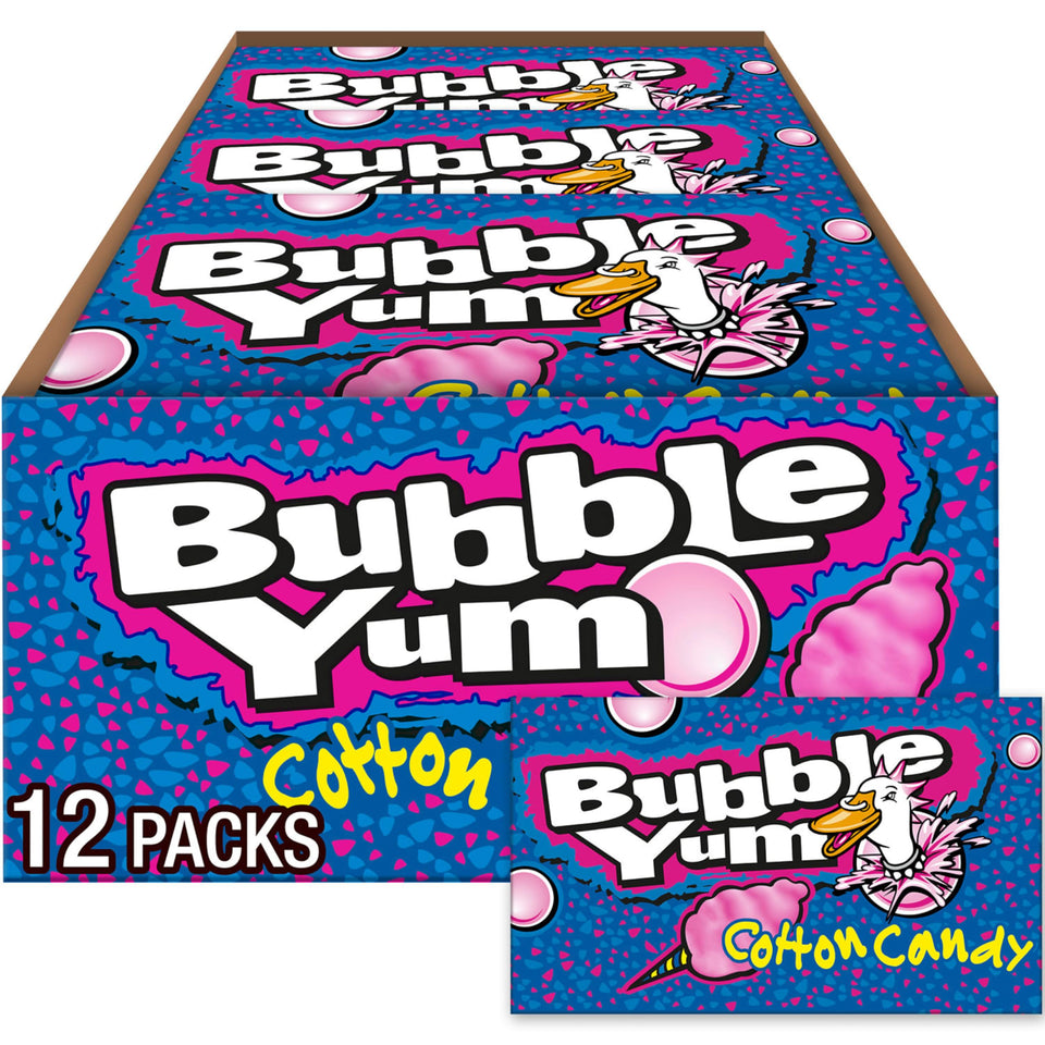 Bubble Yum cotton candy gum packaging for bulk box, ideal party favors