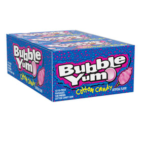 Bubble Yum cotton candy gum pieces close-up highlighting soft texture