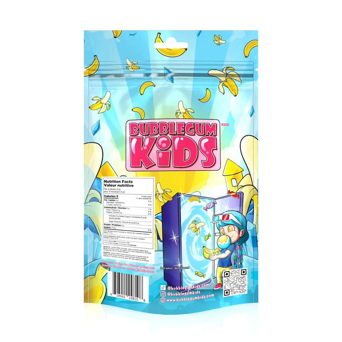 Bubblegum Kids xylitol gum for on-the-go breath-freshening moments.