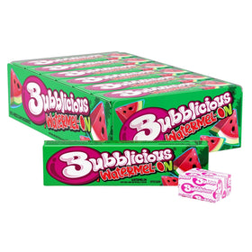 Bubblicious Watermelon gum pack front showing bold flavor and brand appeal.