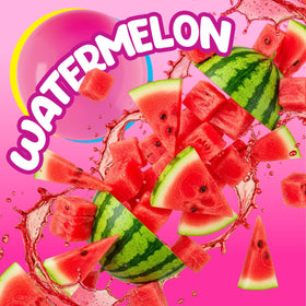 Bubblicious Watermelon pack opened to reveal multiple five-piece packs.