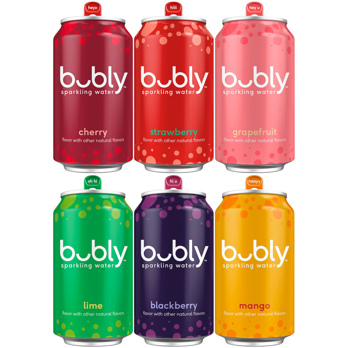 Bubly Blackberry flavor pour, refreshing zero calorie seltzer for anytime sipping