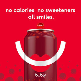 Bubly open can with fizz captures refreshing bubbles.