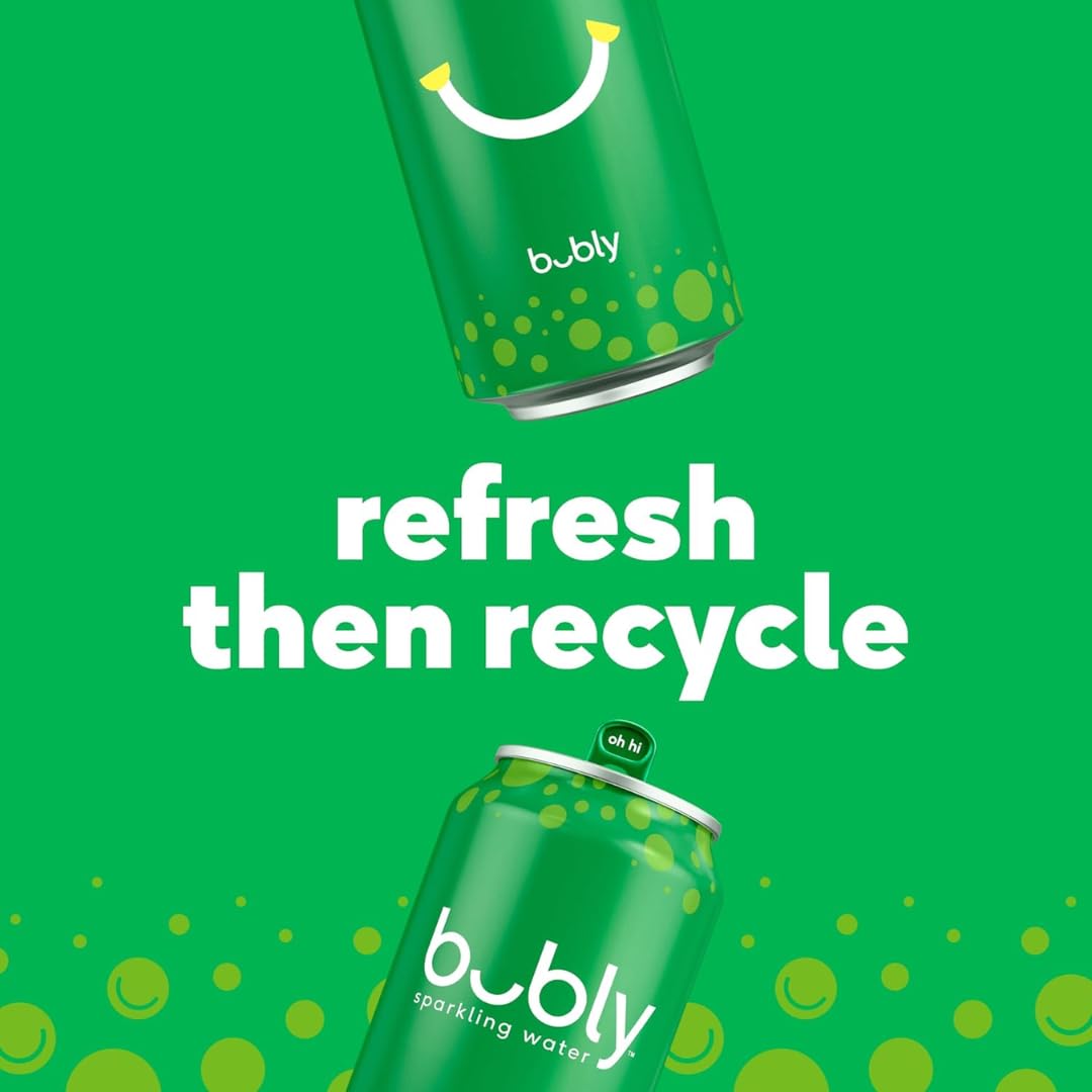 Bubly pour into glass highlights crisp carbonation.