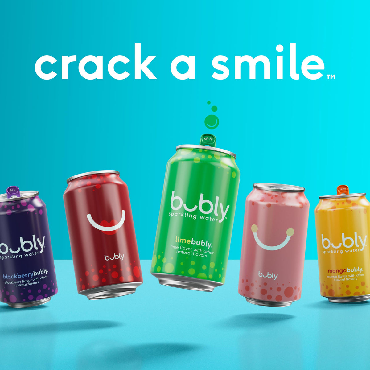 Bubly recyclable aluminum can emphasizing sustainable packaging