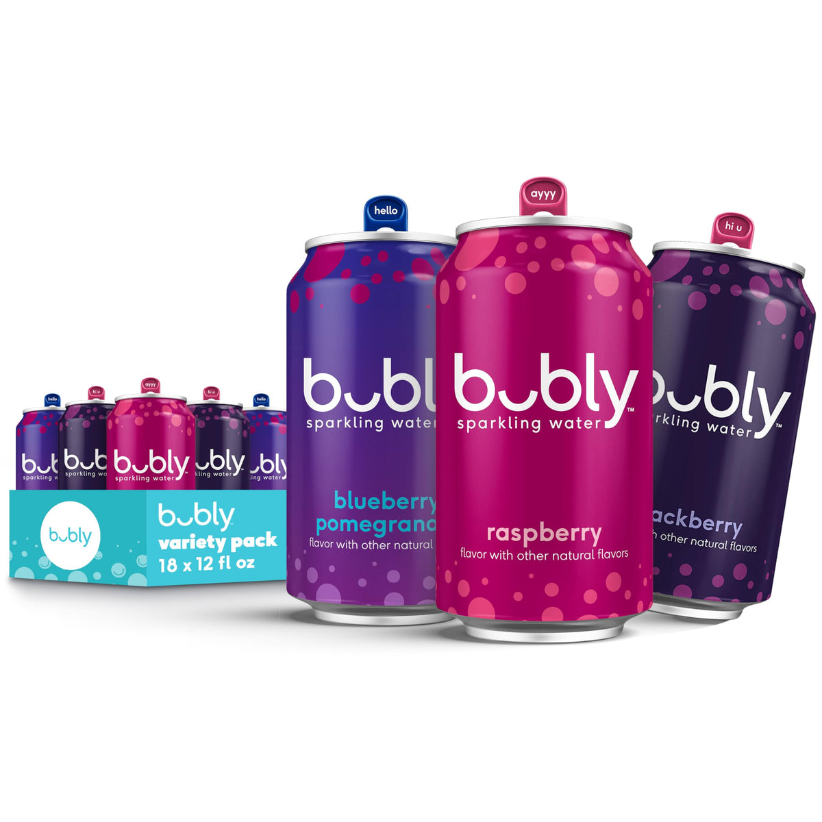 Bubly Triple Berry blackberry can for zero-calorie refreshment
