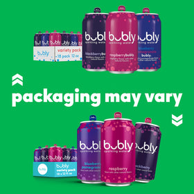 Bubly Triple Berry blueberry pomegranate can with crisp taste