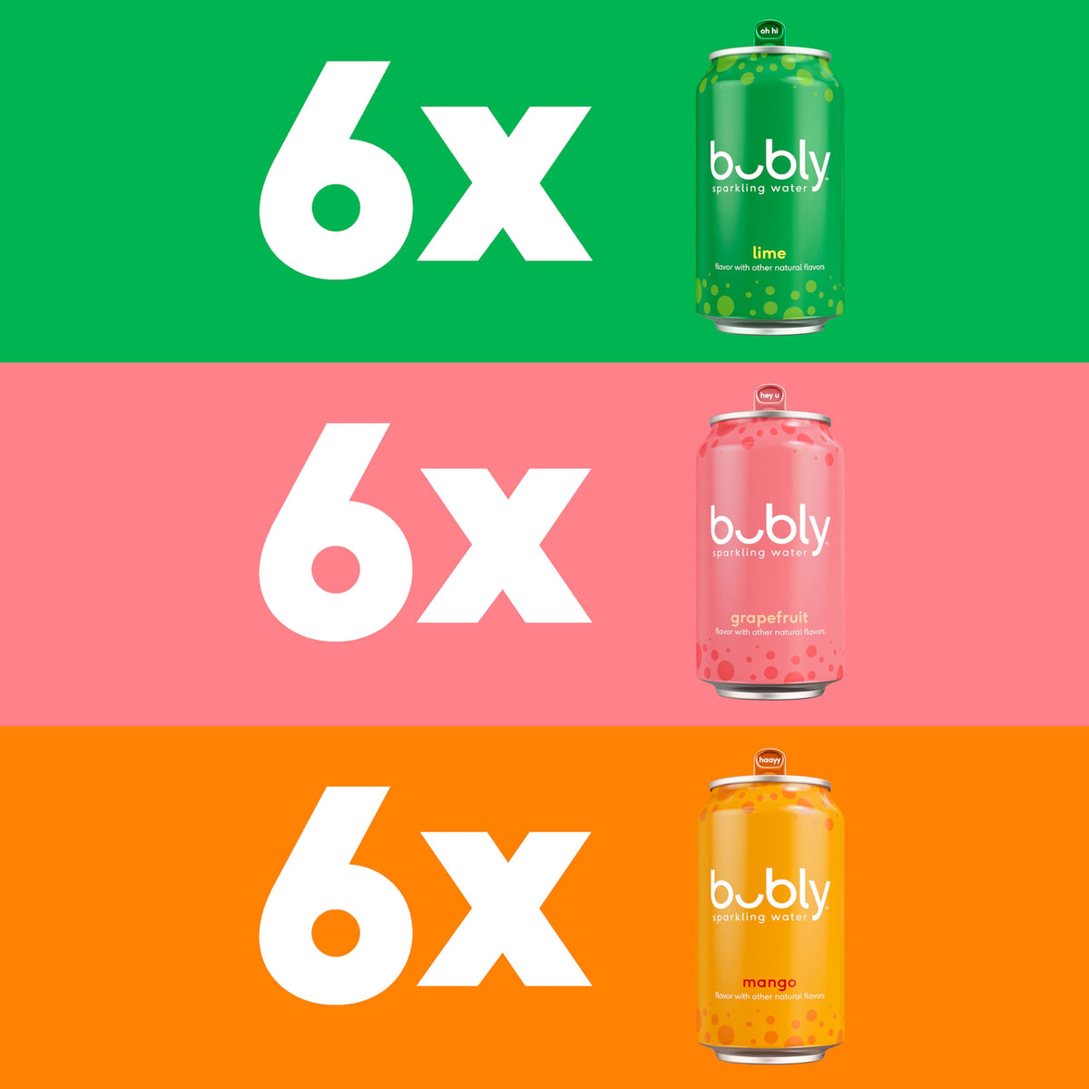 Bubly Tropical Thrill Grapefruit can with tangy, sugar-free flavor