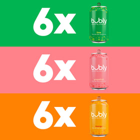 Bubly Tropical Thrill Grapefruit can with tangy, sugar-free flavor
