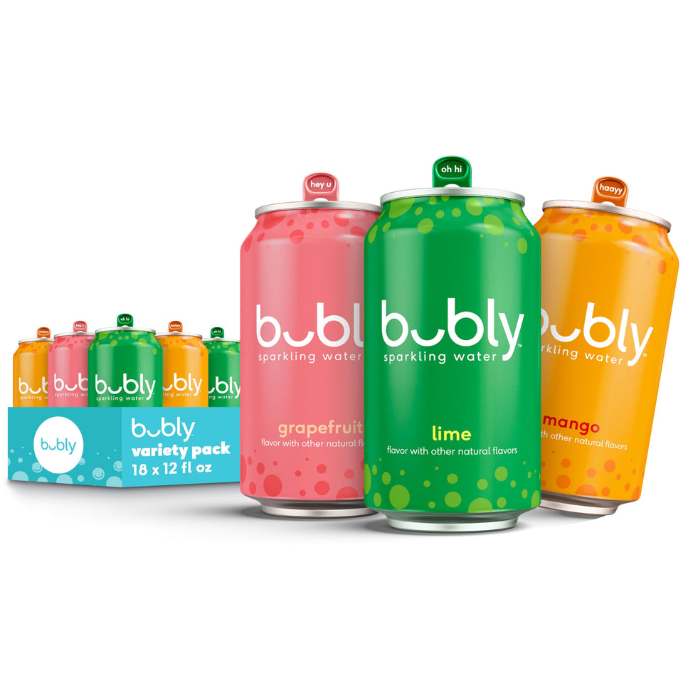 Bubly Tropical Thrill Lime can for a refreshing zero-calorie sip