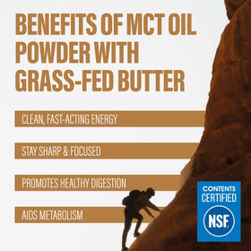 Halo Cream MCT Powder being poured into coffee for a creamy, low carb option.