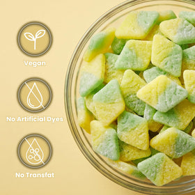 Seal in freshness with a resealable pouch for Bubs Tutti Frutti Diamonds.
