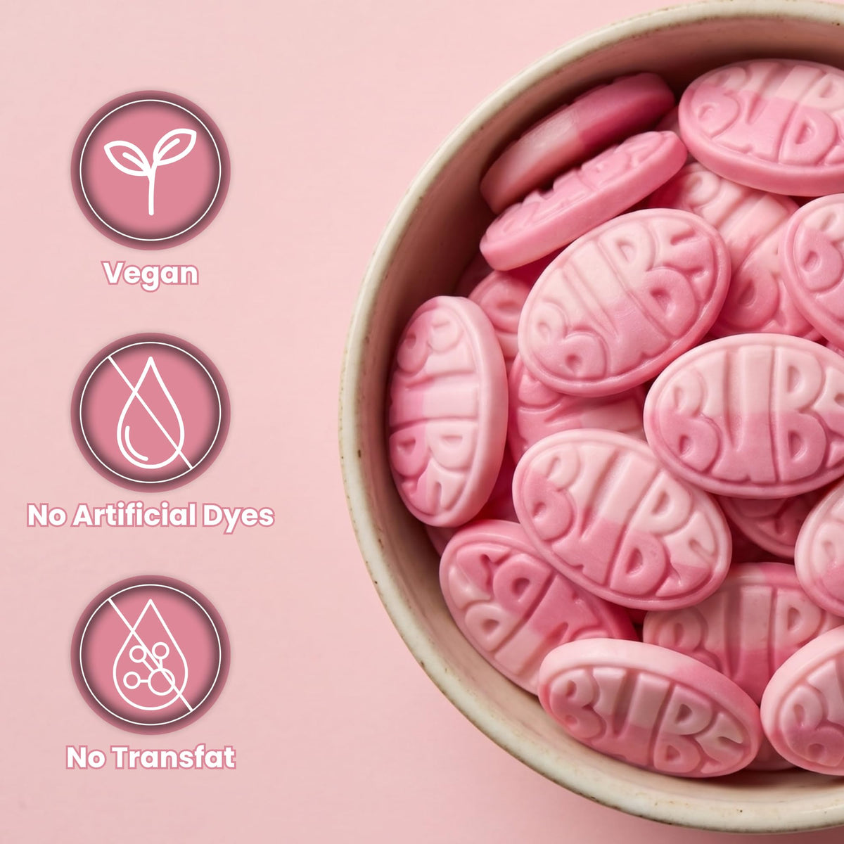 Bubs Wild Berry Pomegranate Ovals ingredients highlight clean label.